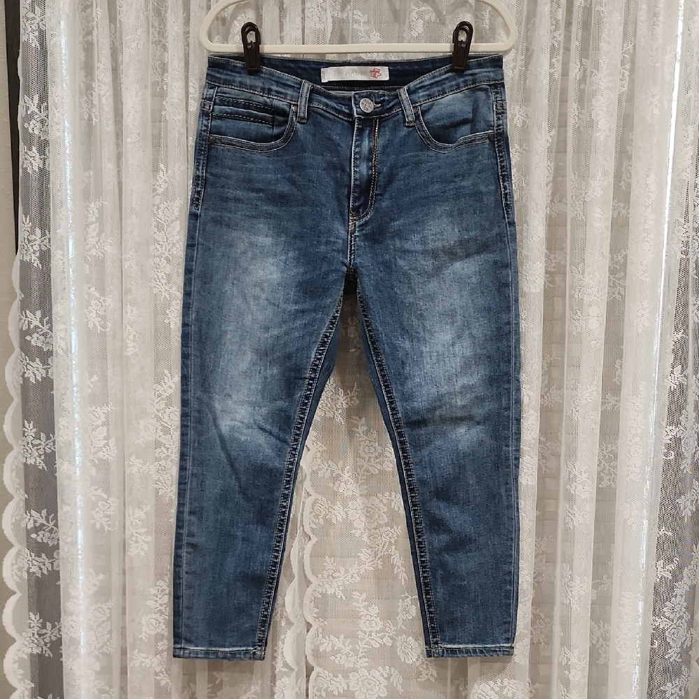 TIN HAUL Pieced Back Pocket High Rise Skinny Jeans